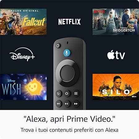 Amazon Fire TV Stick HD 8Gb TV gratuita e in diretta, telecomando vocale Alexa, alimentazione tramite TV, configurazione semplice, trova serie TV più velocemente con Alexa+