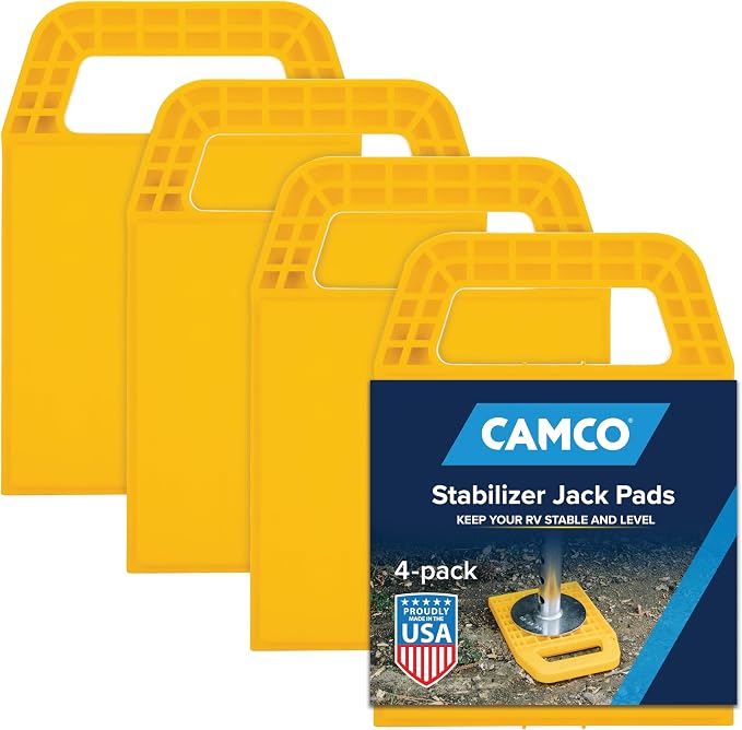 Camco 44595 Piastra di Supporto per Martinetto Stabilizzatore, Confezione da 4 Pezzi