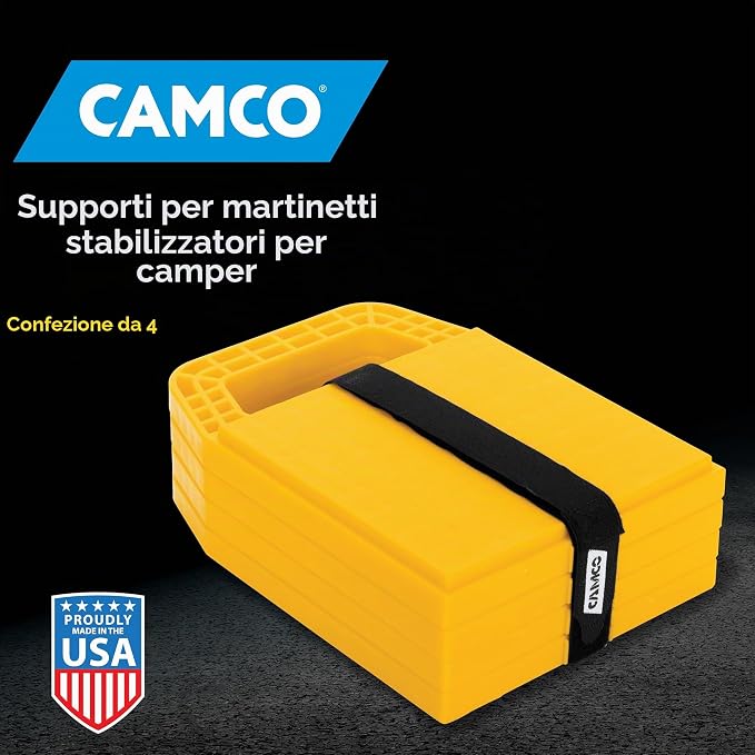 Camco 44595 Piastra di Supporto per Martinetto Stabilizzatore, Confezione da 4 Pezzi