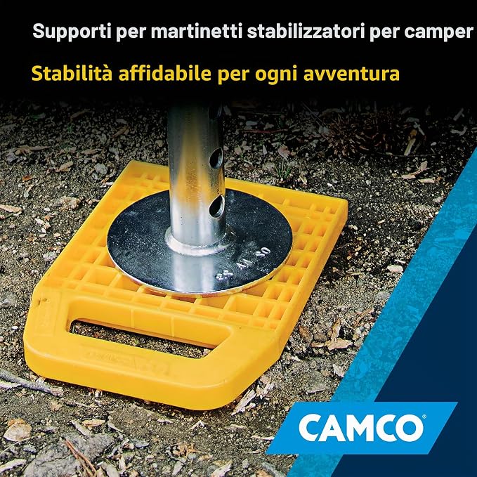 Camco 44595 Piastra di Supporto per Martinetto Stabilizzatore, Confezione da 4 Pezzi